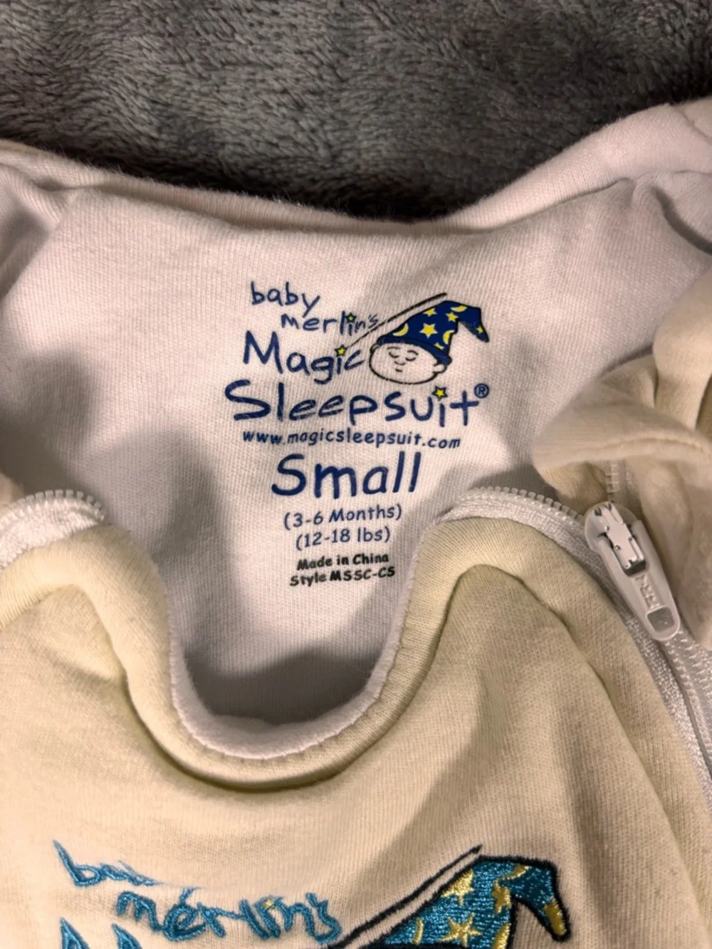 Baby Merlin's Magic Sleepsuit Yellow SMALL (3-6 months) - Picture 6 of 10